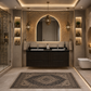SERIA 033 - MOBILIER BAIE 120CM MDF NEGRU+LAVOAR GRANIT NEGRU/ALB