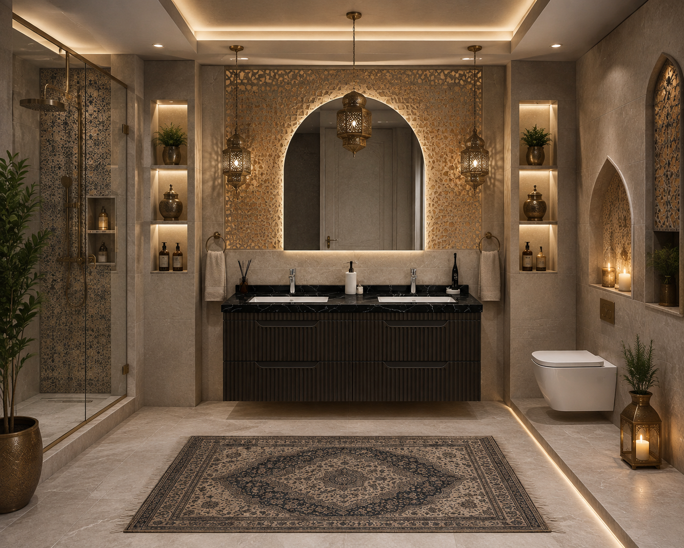 SERIA 033 - MOBILIER BAIE 120CM MDF NEGRU+LAVOAR GRANIT NEGRU/ALB