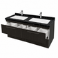 SERIA 033 - MOBILIER BAIE 120CM MDF NEGRU+LAVOAR GRANIT NEGRU/ALB