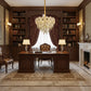 Candelabru Cristal FLEUR Nobile 5xE14, Diametru 40cm, Inaltime 30cm, Auriu Lucios, Inaltime Reglabila, Design Elegant