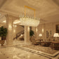 Candelabru Cristal ACE Supremo 10xE14, Dimensiuni 95x35cm , Inaltime 40cm, Auriu Lucios, Inaltime Reglabila, Design Elegant