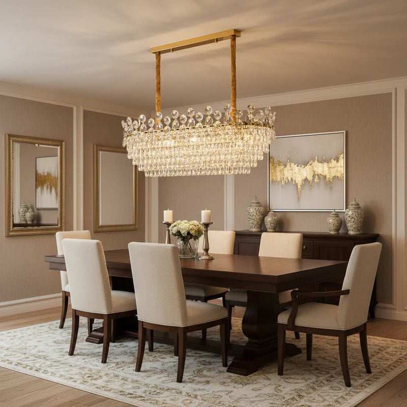 Candelabru Cristal ACE Supremo 10xE14, Dimensiuni 95x35cm , Inaltime 40cm, Auriu Lucios, Inaltime Reglabila, Design Elegant-3