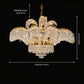 Candelabru Cristal PALACE Imperio, 15 brate, 22xG9, D98cm, Auriu Lucios, Inaltime Reglabila, Metal si Cristal