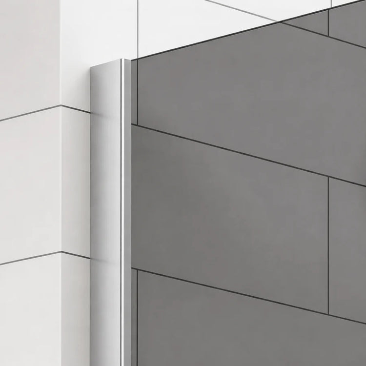 Paravan Dus, 120x195cm Sticla Fumurie 8mm, Rama Crom
