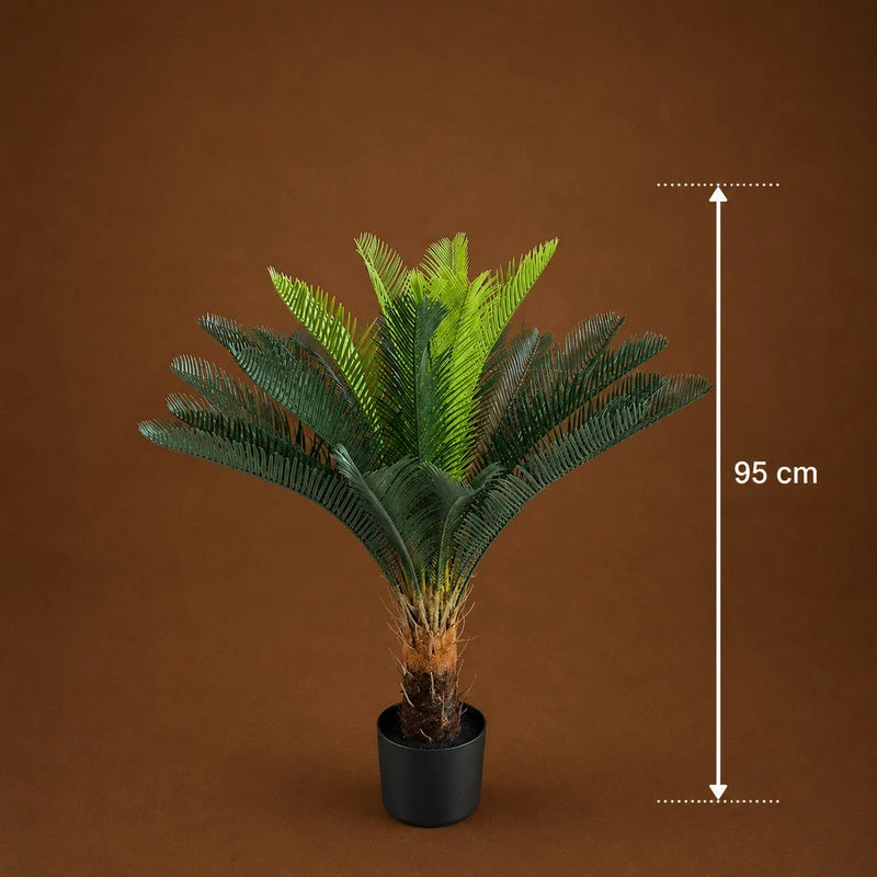 Planta Artificială Copac Tip Palmier, 18 frunze, 95 cm, Verde, cu Ghiveci-5