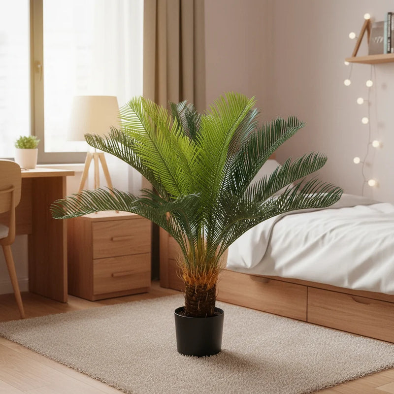 Planta Artificială Copac Tip Palmier, 24 frunze, 85 cm, Verde, cu Ghiveci-2