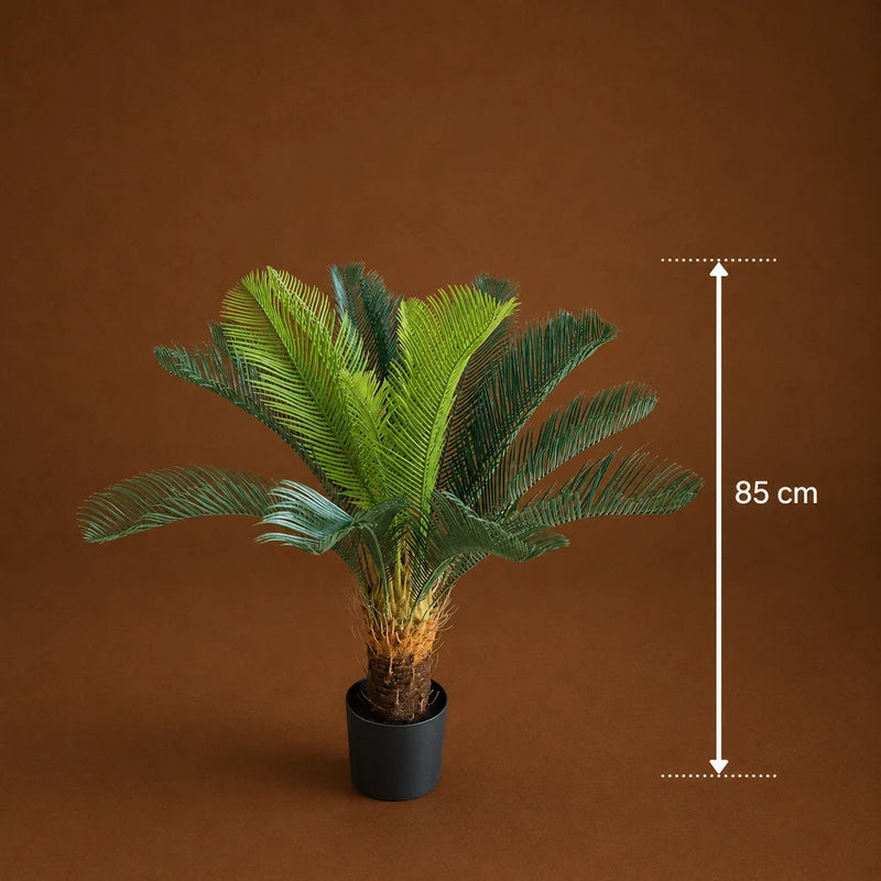 Planta Artificială Copac Tip Palmier, 24 frunze, 85 cm, Verde, cu Ghiveci-4