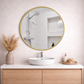 OGLINDA BAIE LED ROTUNDA 60X60CM RAMA AURIU MAT