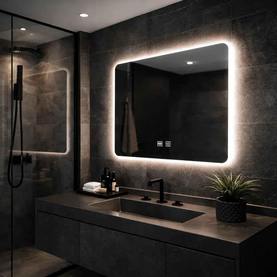 Oglinda LED Dreptunghiulara ARTEA Touch, 80X60cm, Sistem Dezaburire, Dimabila, Lumina Race 6000K