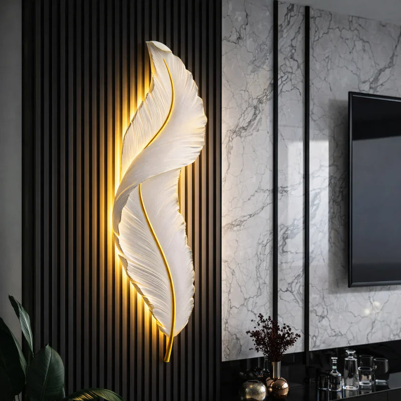 Aplica LED, Pena Decorativa 65CM 27W Lumina Rece/Calda/Neutra Alb Auriu-3