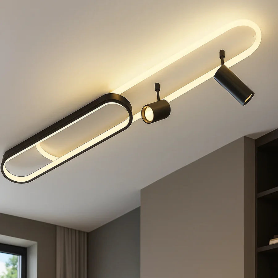 Lustra LED cu Proiector Reglabil FISSO Camilla 70W, lumina Rece/Calda/Neutra, Negru