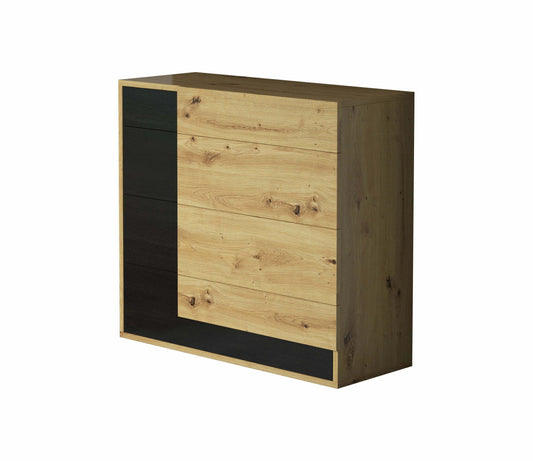 Comoda bali 4s, culoare sonoma/negru, 100 cm