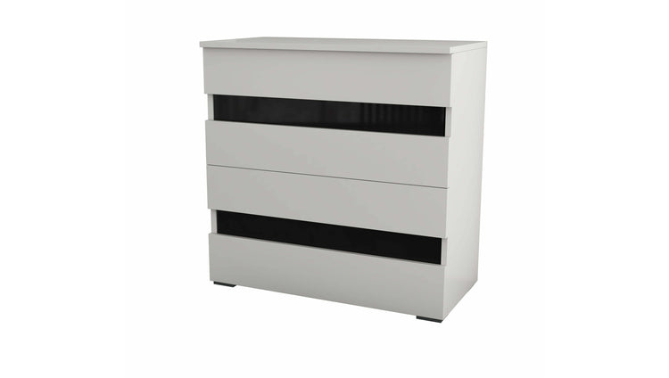Comoda luca, alb/negru, 90x90x43 cm