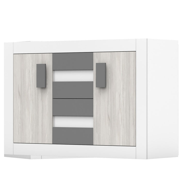 Comoda Valentin , gri/alb, 145x97x50 cm
