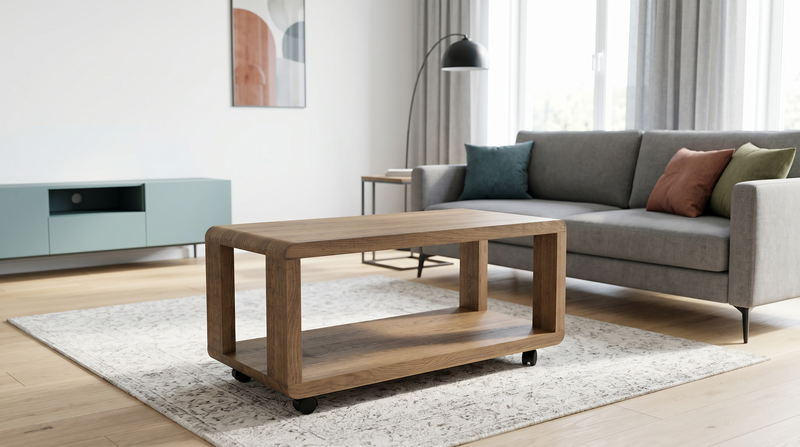 Masa cafea HT-146, 90x45x45 cm, stejar, MDF-1