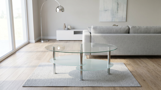 Masa cafea HT-176, 92x60 cm, sticla securizata
