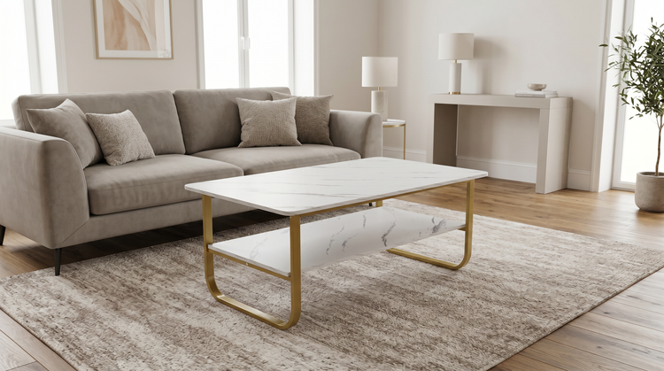 Masa cafea HT-229, 100x60 cm, alb, MDF