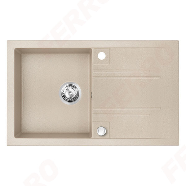 Chiuveta cu O Cuva si Picurator, 78x48 cm, Nisip + Baterie Flexibila Cadou-2