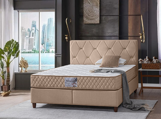 Pat Nobi 160 x 200 , tapitat, culoare crem