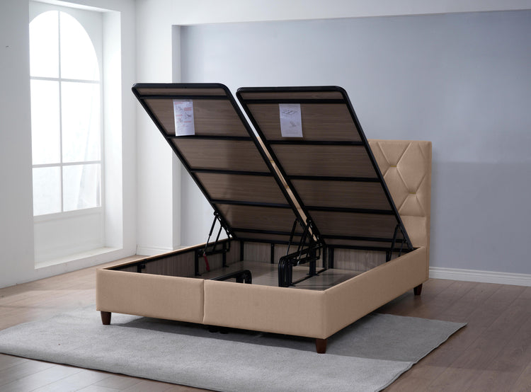 Pat Nobi 160 x 200 , tapitat, culoare crem