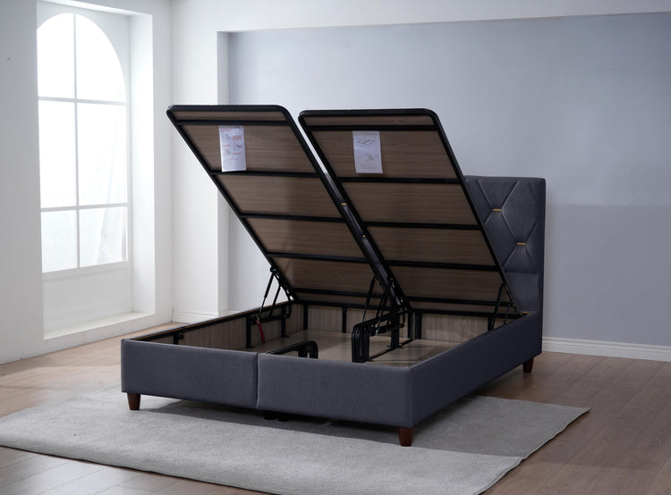 Pat Nobi 160 x 200 , tapitat, culoare antracit