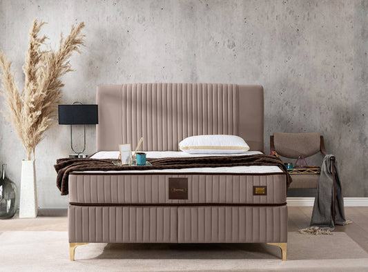 Pat Melia 160 x 200 , tapitat, culoare cappucino