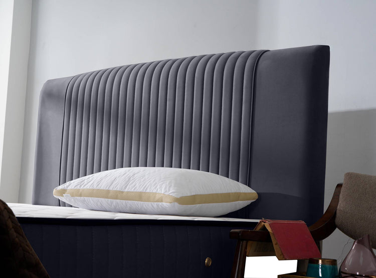 Pat Melia 160 x 200 , tapitat, culoare antracit