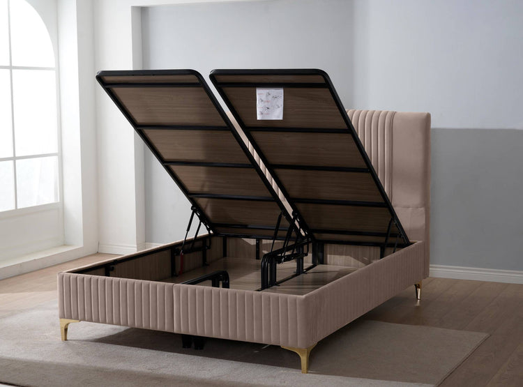 Pat Melia 160 x 200 , tapitat, culoare cappucino