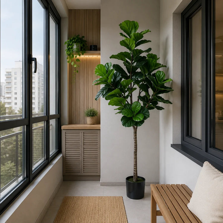 Planta Artificială Copac Tip Ficus, 180 cm, Verde, cu Ghiveci