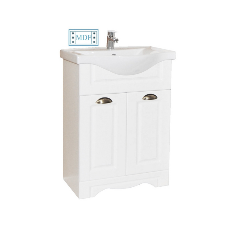 Seria 172 - Mobilier baie 55cm Alb 2U + Lavoar Albatros 55 - 7055-2