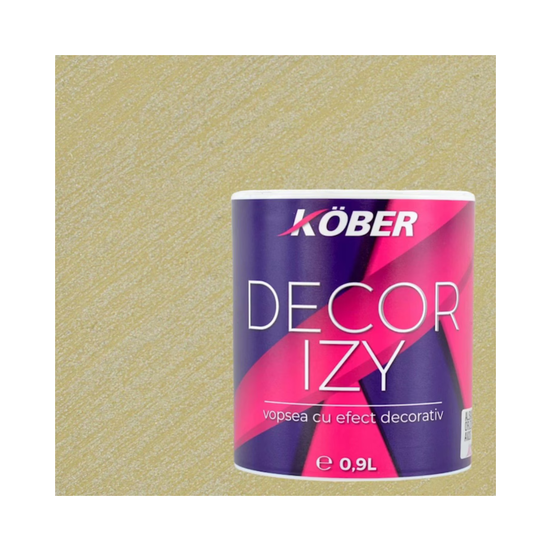 Vopsea decorativa, Kober Decor Izy, Ocru de Venetia, efect sidefat si texturat, 0.9 litri