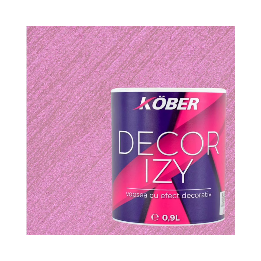 Vopsea decorativa, Kober Decor Izy, Lila Rasarit, efect sidefat si texturat, 0.9 litri