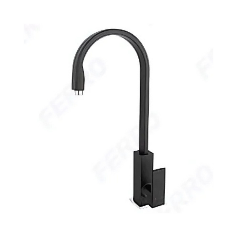 Zicco Black - Baterie stativa bucatarie cu pipa inalta, pivotanta, negru mat BZI4BL-1