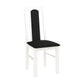Set masa extensibila 120x150cm cu 6 scaune tapitate, mb-13 max5 si s-37 boss7 b22, alb, lemn masiv de fag, stofa