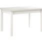 Set masa extensibila 120x150cm cu 6 scaune tapitate, mb-13 max5 si s-37 boss7 b22, alb, lemn masiv de fag, stofa