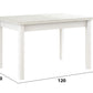 Set masa extensibila 120x150cm cu 6 scaune tapitate, mb-13 max5 si s-37 boss7 b22, alb, lemn masiv de fag, stofa