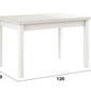 Set masa extensibila 120x150cm cu 4 scaune tapitate, mb-13 max5 si s-37 boss7 b22, alb, lemn masiv de fag, stofa