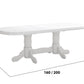 Set masa extensibila jork 160-200 cm, lemn masiv alb, cu 8 scaune tapitate stofa maro, s-37 25b