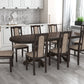 Set masa extensibila jork 160-200 cm, lemn masiv wenge, cu 8 scaune tapitate stofa maro, s-37 b7 W2