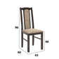 Set masa extensibila jork 160-200 cm, lemn masiv wenge, cu 8 scaune tapitate stofa maro, s-37 b7 W2