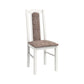 Set masa extensibila jork 200x250 cm, lemn masiv alb, cu 10 scaune tapitate stofa maro, s-37 B25B