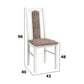 Set masa extensibila jork 200x250 cm, lemn masiv alb, cu 10 scaune tapitate stofa maro, s-37 B25B