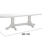 Set masa extensibila jork 200x250 cm, lemn masiv alb, cu 10 scaune tapitate stofa maro, s-37 B25B