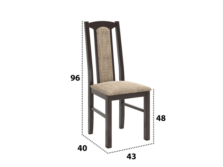 Set masa extensibila jork 200x250 cm, lemn masiv wenge, cu 10 scaune tapitate stofa gri, s-37 W2