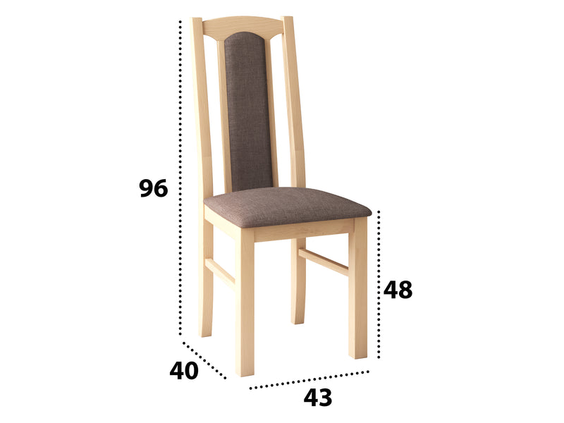 Set masa extensibila 140-180x80 cm cu 4 scaune tapitate, mb-21 modena1 si s-37 boss7 s6, sonoma, lemn masiv de fag, stofa-4
