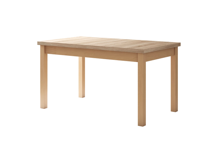 Set masa extensibila 140-180x80 cm cu 4 scaune tapitate, mb-21 modena1 si s-37 boss7 s6, sonoma, lemn masiv de fag, stofa