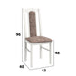 Set masa extensibila Kan 100x135 cm, lemn masiv, culoare alb, blat din mdf cu 6 scaune tapitate S-37 Boss7 25b, stofa