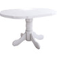 Set masa extensibila Kan 100x135 cm, lemn masiv, culoare alb, blat din mdf cu 6 scaune tapitate S-37 Boss7 25b, stofa
