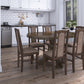 Set masa extensibila Kan 100x135 cm, lemn masiv, culoare nuc, blat din mdf cu 6 scaune tapitate S-37 Boss7 o2, stofa