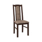 Set masa extensibila Kan 100x135 cm, lemn masiv, culoare nuc, blat din mdf cu 6 scaune tapitate S-37 Boss7 o2, stofa